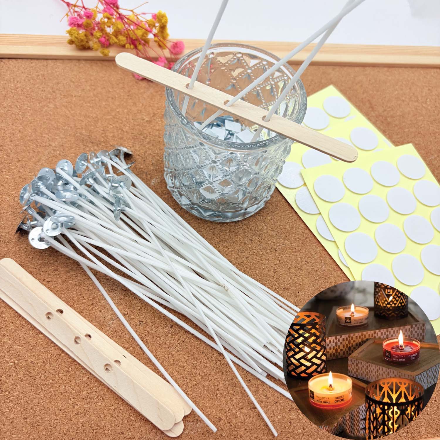 Wooden Wick Candle - 1 SET Candle Making DIY Kits