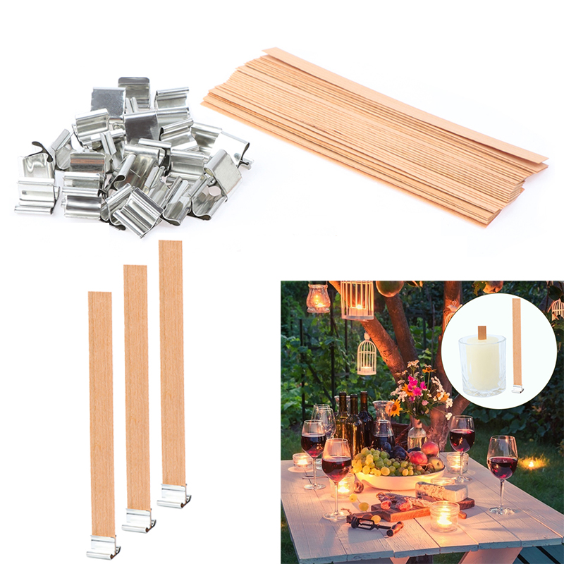 Wooden Wick Candle - 10set 13cm Wooden Candles Wick With