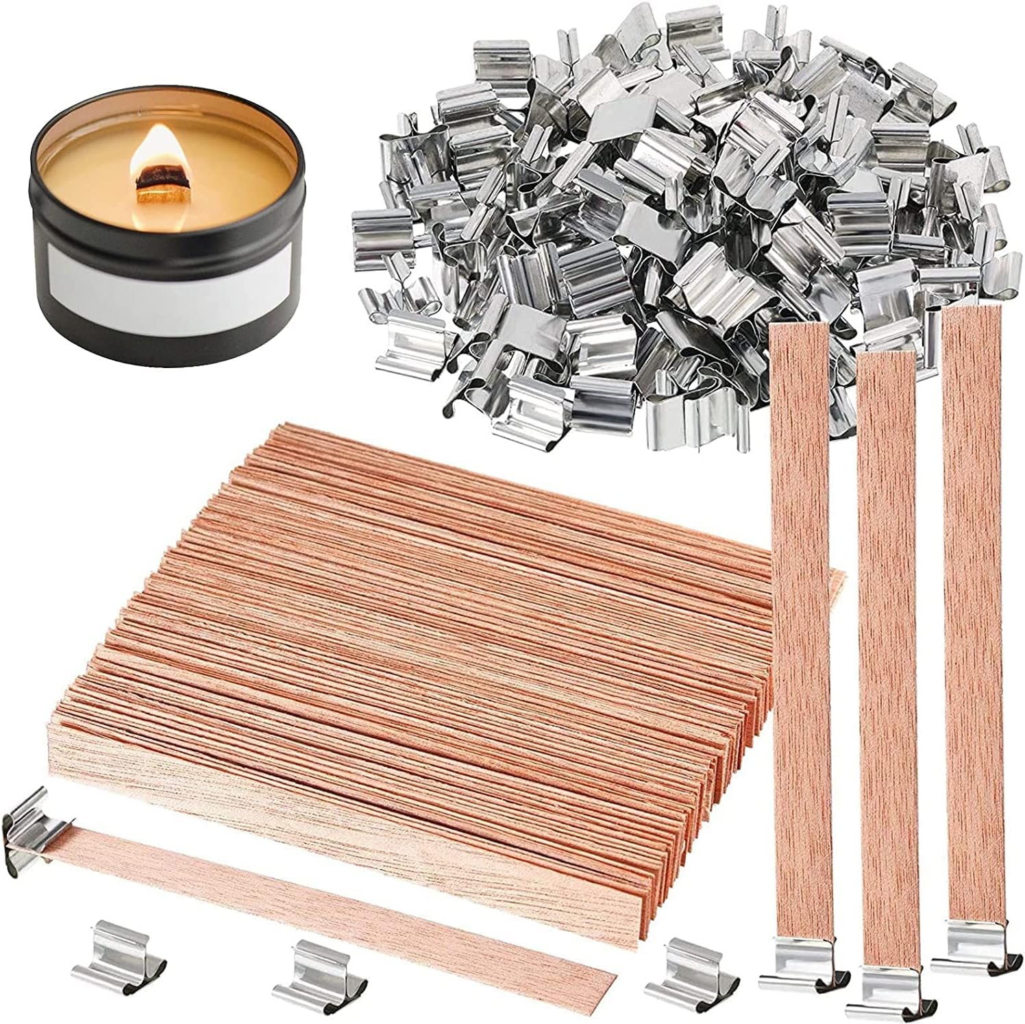 Wooden Wick Candle - 10-100PCS Scented Candle Wood Slice Wick