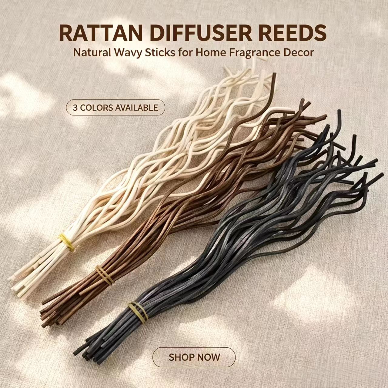 Home Fragrance Refill - 20Pcs Long Wavy Rattan Reed Diffuser