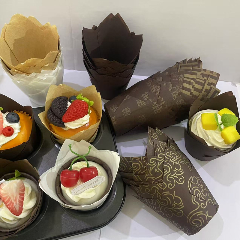 Home Fragrance Accessories - 50Pcs/100Pcs/200Pcs Tulip Cake Paper Cups, Heat-Resistant
