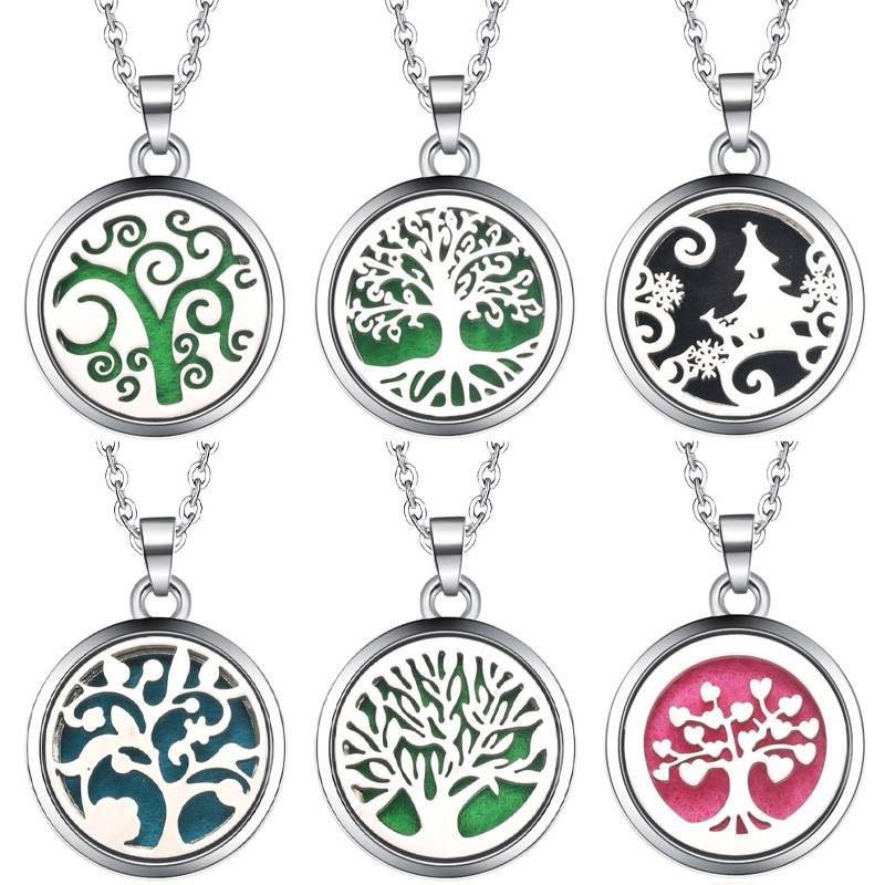 Diffuser Necklace Locket - Tree Of Life Aroma Box Necklace
