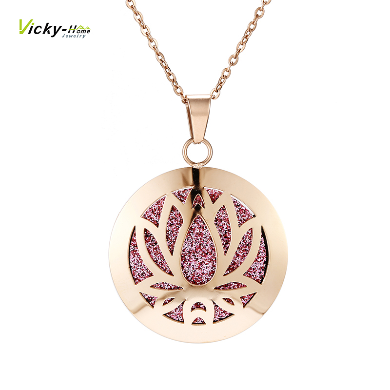 Diffuser Necklace Locket - lotus necklace Aromatherapy Essential Oil Diffuser