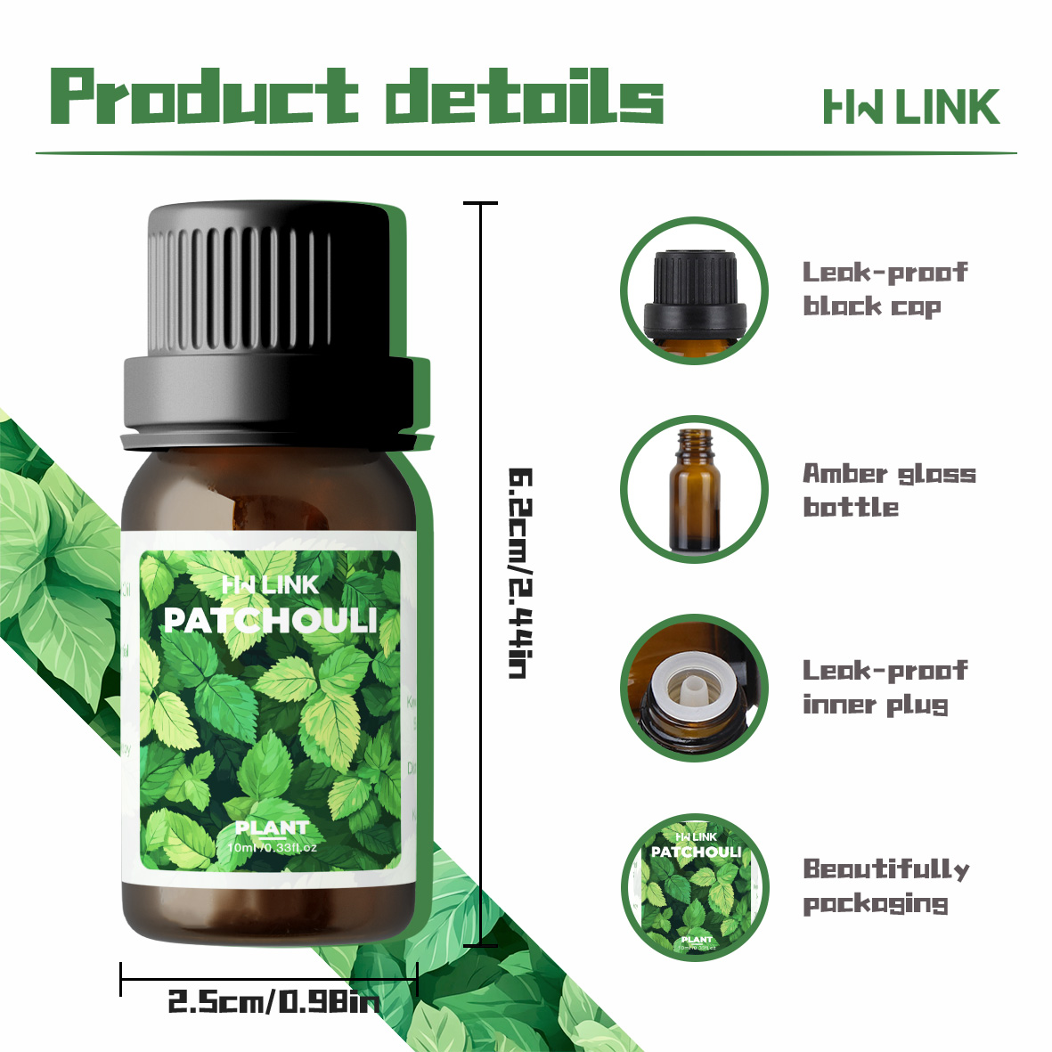 10ml Patchouli Essential Oils  - огляд і ціна Home Fragrance Accessories
