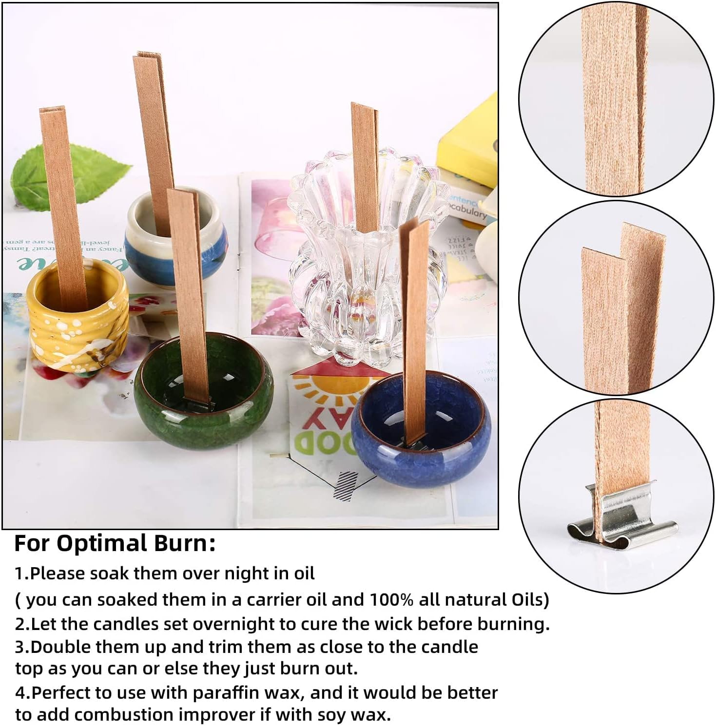 10-100PCS Scented Candle Wood  - огляд і ціна Wooden Wick Candle