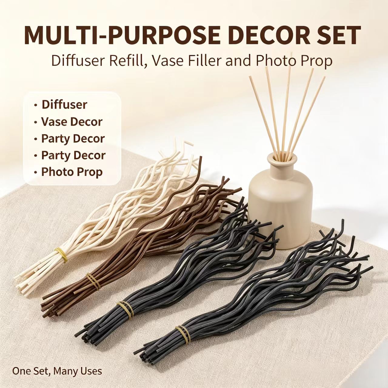 20Pcs Long Wavy Rattan Reed Di - огляд і ціна Home Fragrance Refill